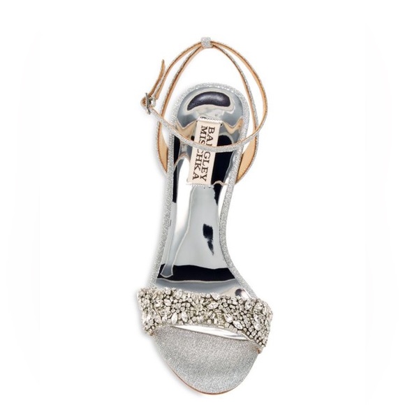 $275 Badgley Mischka Size 9 Jen Ankle Strap Crystal Sandal Pumps NWT - Picture 7 of 11